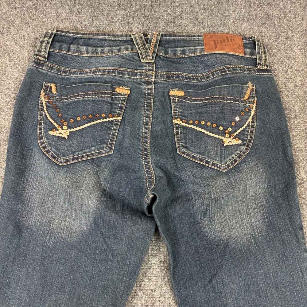 Jade Jeans Womens Size 5/6 29x29 Dark Wash Skinny Low Rise Embroidered Denim